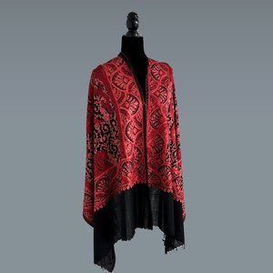 Red and Black Lightweight wrap, Wedding and Anniversary gift ideas, Pashmina